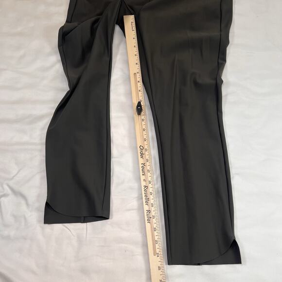 Athleta Stellar Trouser Pants Size L Dark Army Green Zip Pockets Crop Ankle Slim - Picture 5 of 15